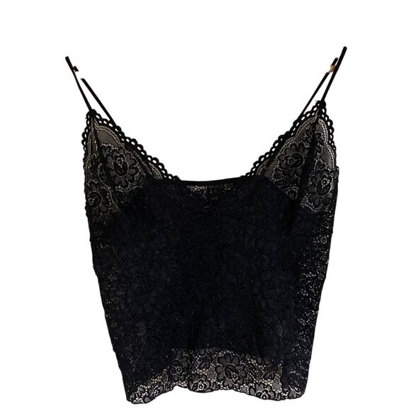 Women's Lace Crop Camisole Size Small Black - Picture 1 of 6